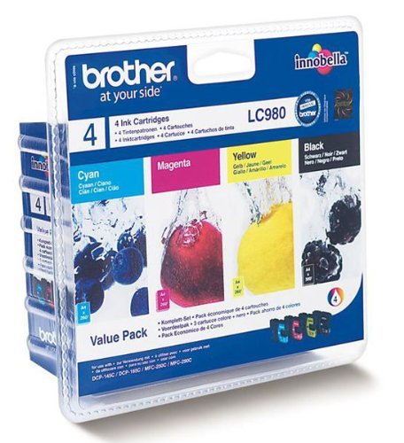 Lot de 4 Cartouches encre Brother LC980 Noire et Couleur 