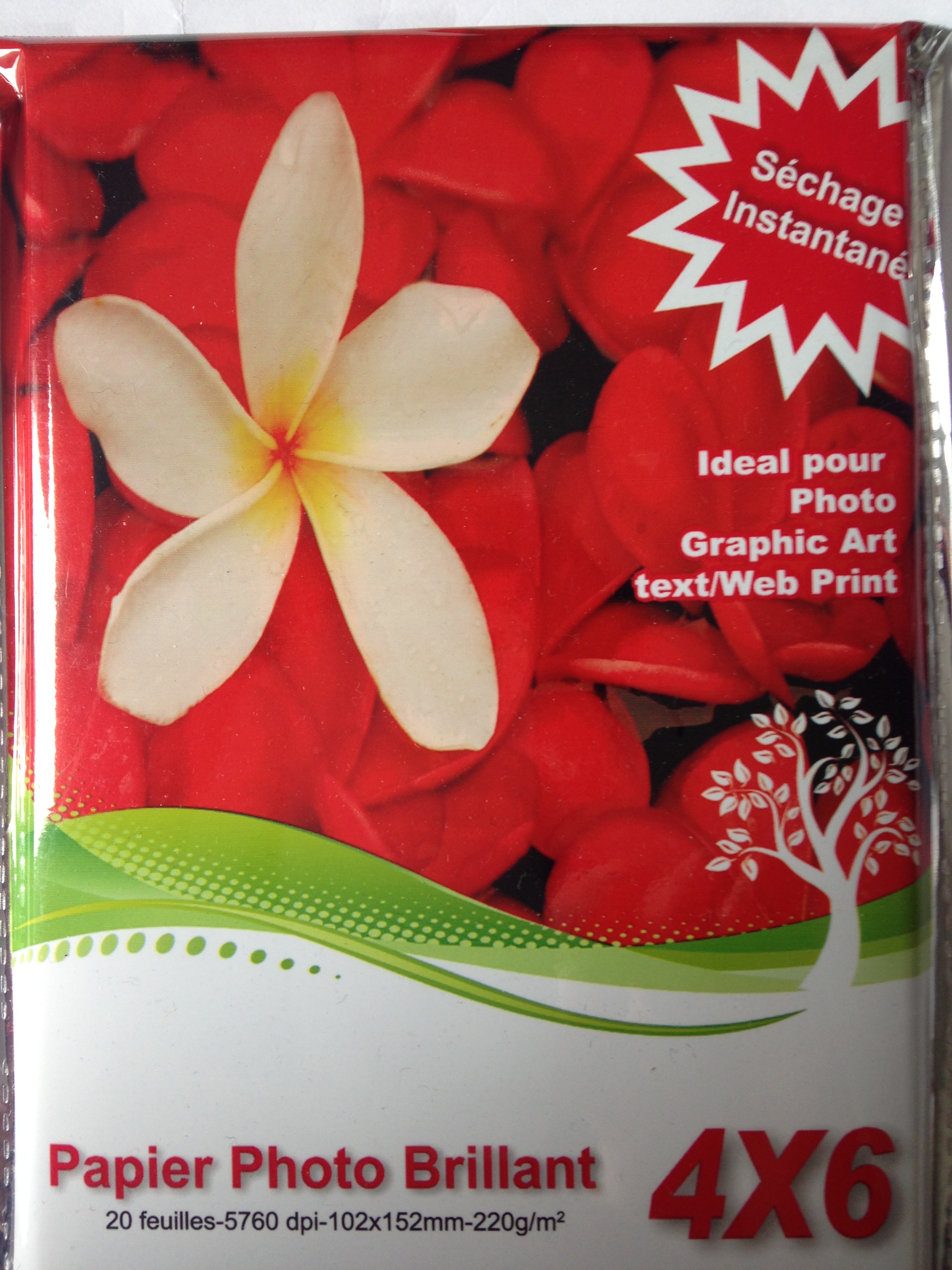 Papier Photo Brillant 220g 10x15 ou A6