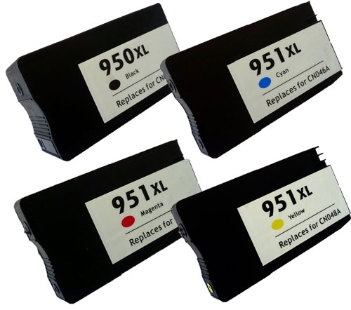 Pack de 4 Cartouches compatible HP N°950XL  Noire et N°951 Couleur