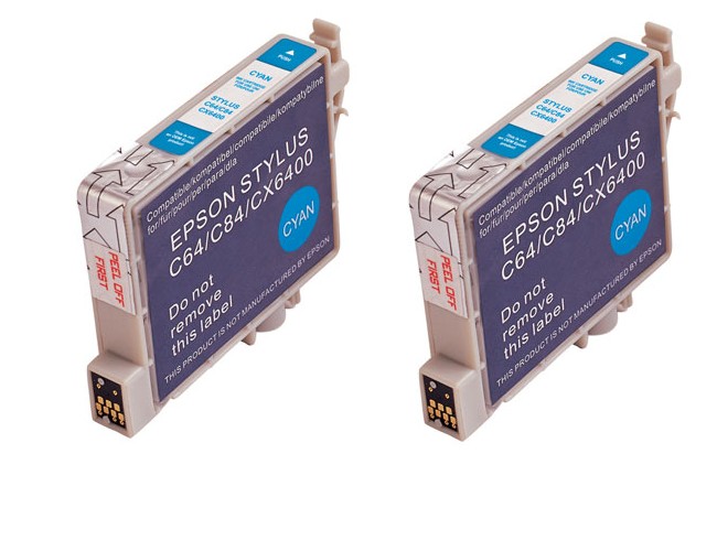 Lot de 2 cartouches compatible Epson T0442 Cyan