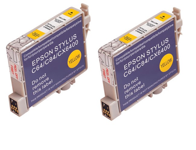 Lot de 2 cartouches compatible Epson T0444  jaune