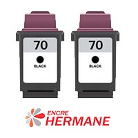 Lot de 2 cartouches Générique Lexmark 12A1970 N°70 Noire