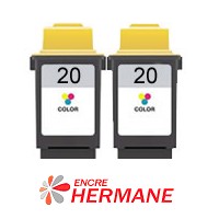 Lot de 2 cartouches générique Lexmark 15M0120 N°20 couleur 