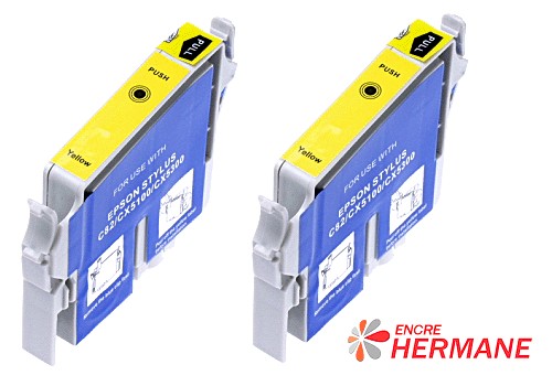 Lot de 2 cartouches compatible Epson T0424 jaune