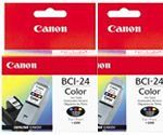 Lot de 2 cartouches encre Canon BCI 24 couleur