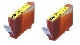 Lot de 2 cartouches compatible Canon BCI 6 Jaune